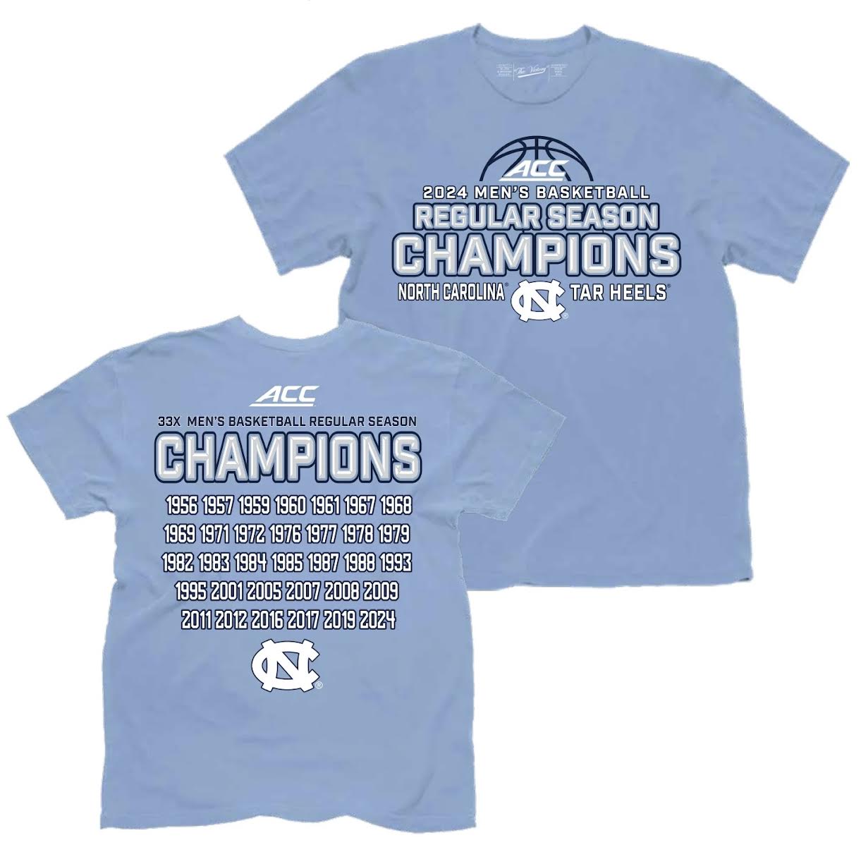 UNC Basketball 2024 ACC Regular Season Champions T-Shirt S