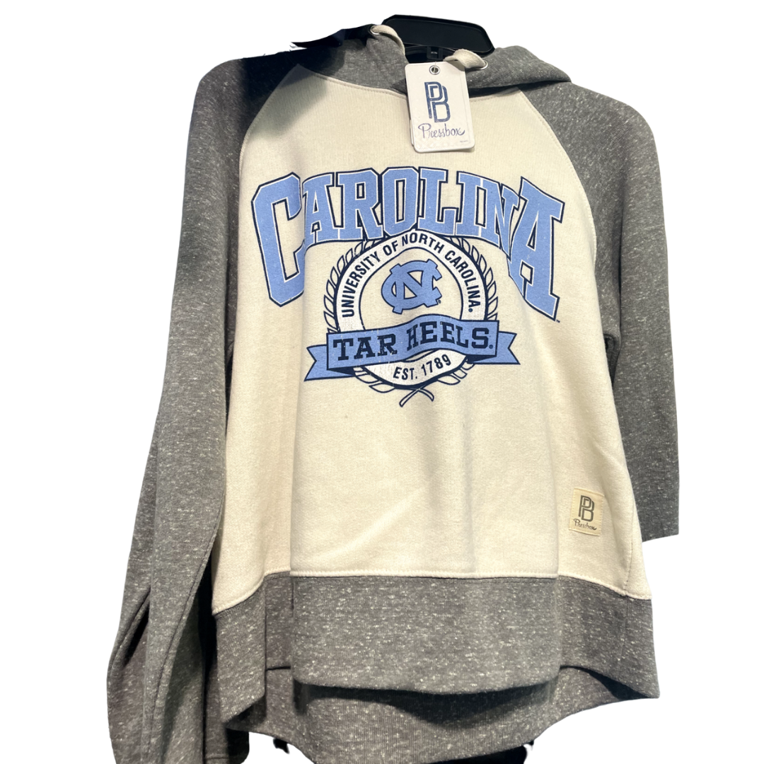 North Carolina Quarter Zip Sweatshirt in Classic Grey with UNC Logo XL