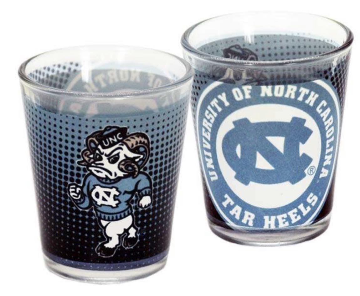 UNC Double Sided Ram Shot Glass