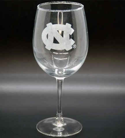 UNC Logo Stemmed Wine Glass (12 oz)