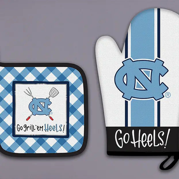 UNC Oven Mitt Pot Holder Set