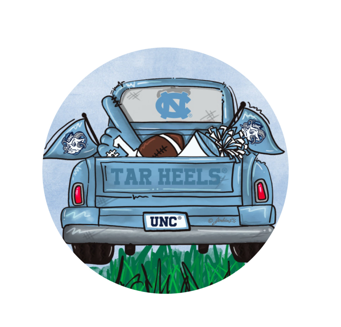 UNC Truck Artwood Magnet