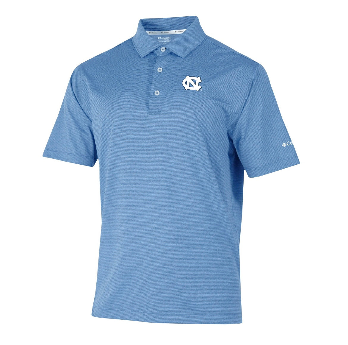 Columbia UNC Logo Striped Polo