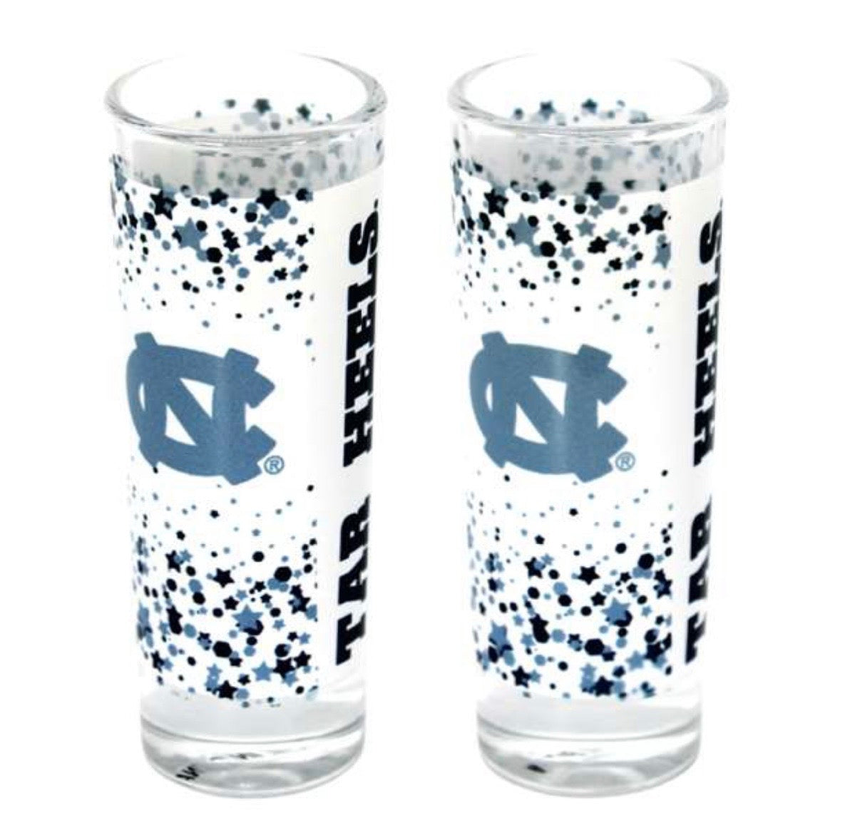 UNC Confetti Tall Shot Glass