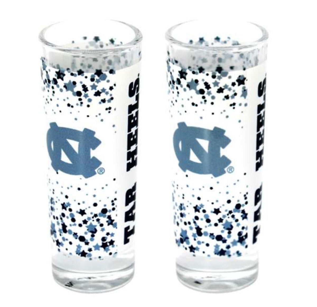 UNC Confetti Tall Shot Glass