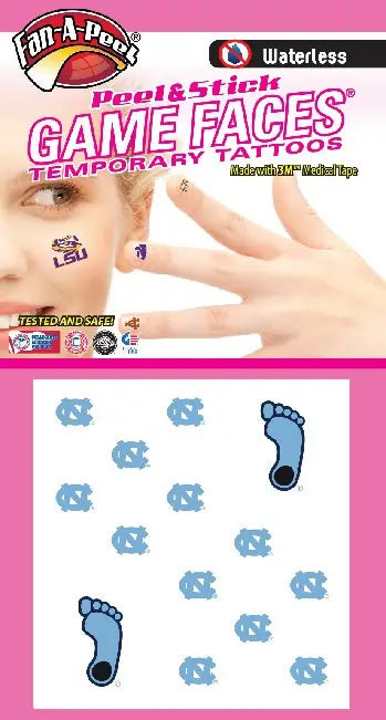 UNC Logo Nail Tattoos