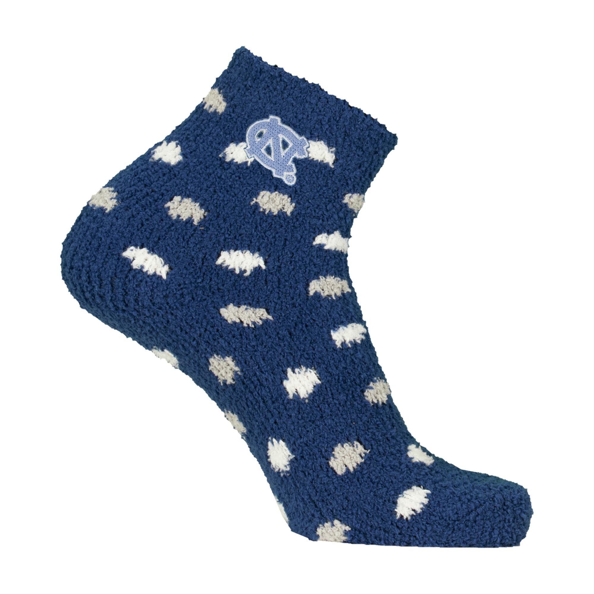 UNC Navy Polkadot Cozy Socks