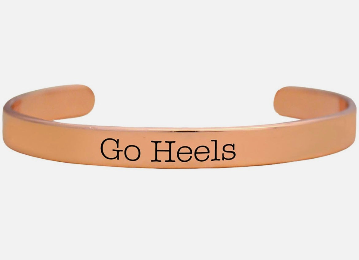 Bronze “Go Heels” Cuff Bracelet