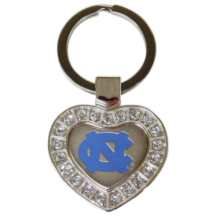 UNC Metal Heart Keychain