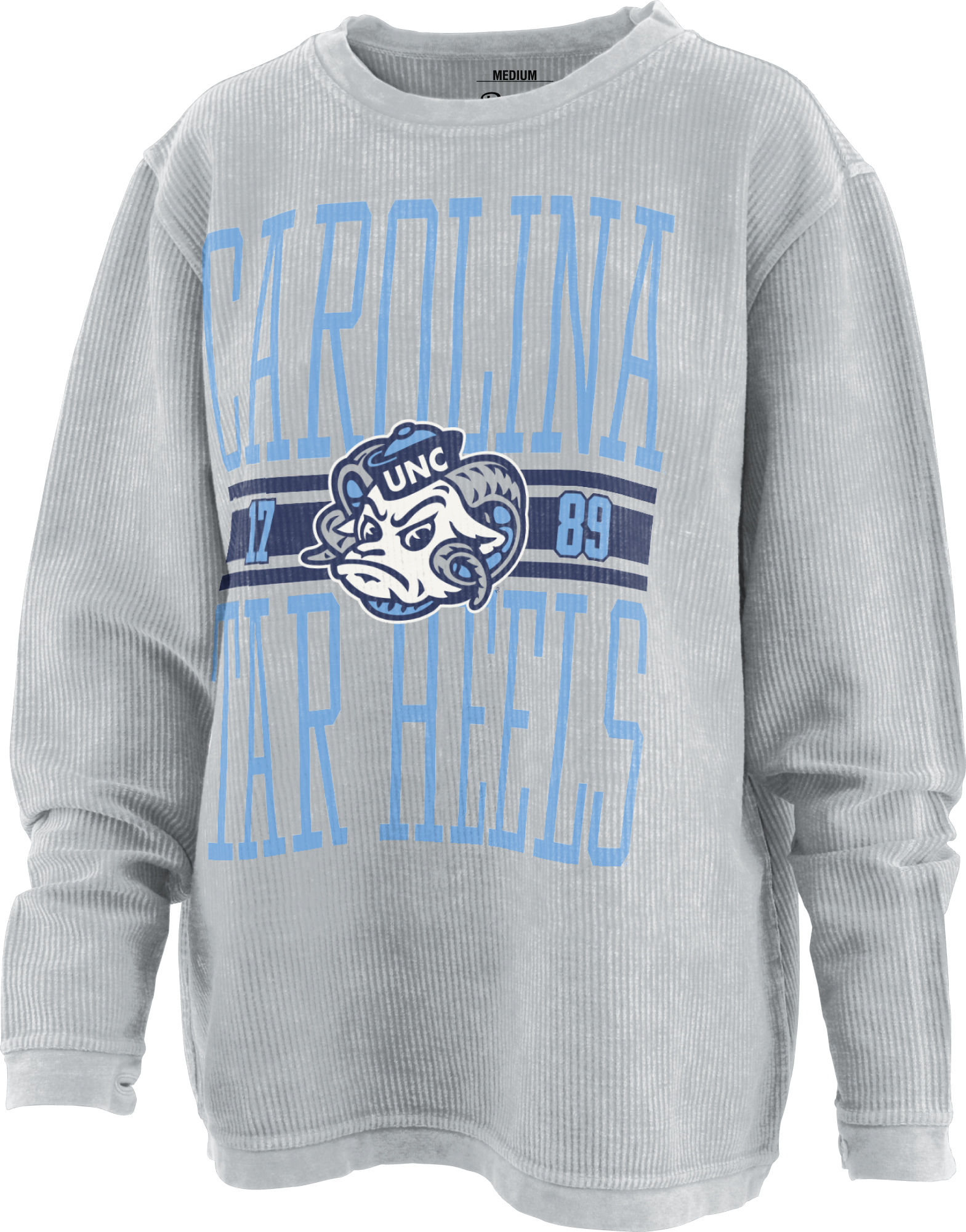 North Carolina "Bozeman" - Long- Sleeve Crew-Neck Oversized Corded Top