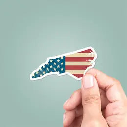 NC American Flag Sticker