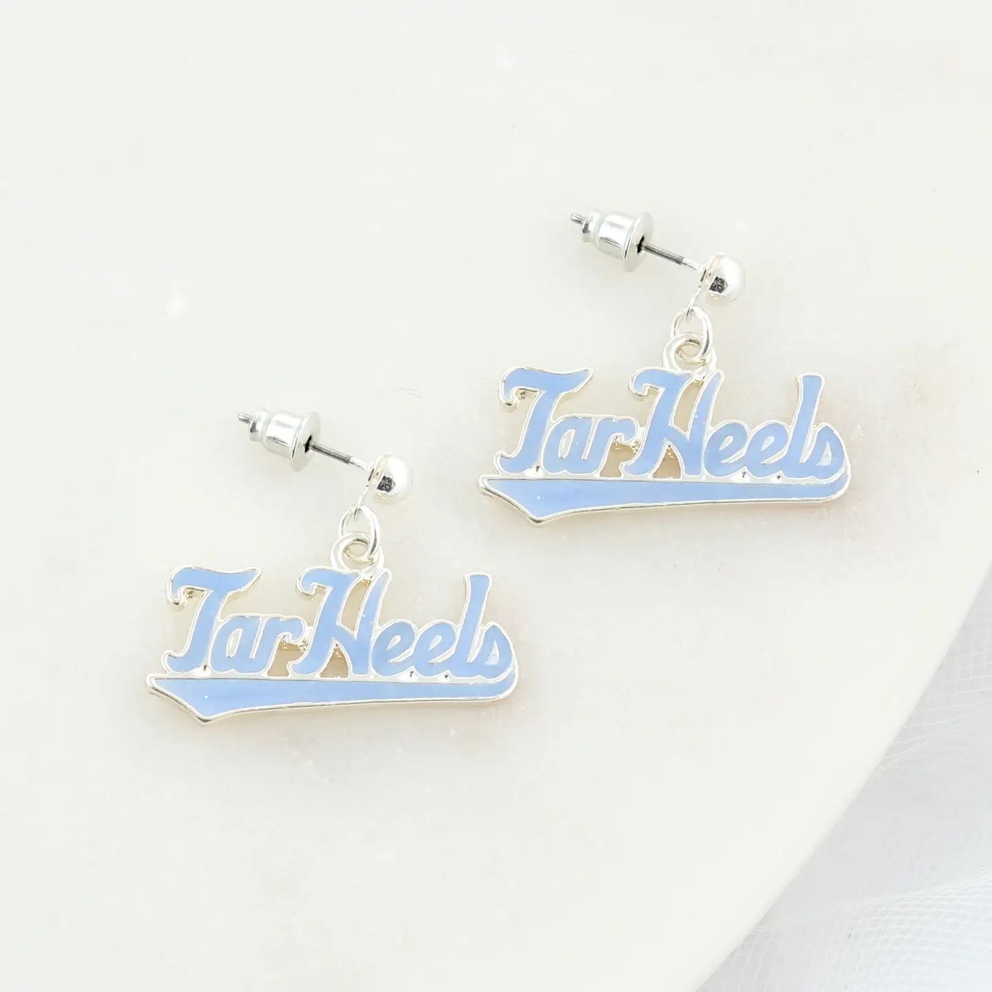 UNC Tar Heels Slogan Earrings