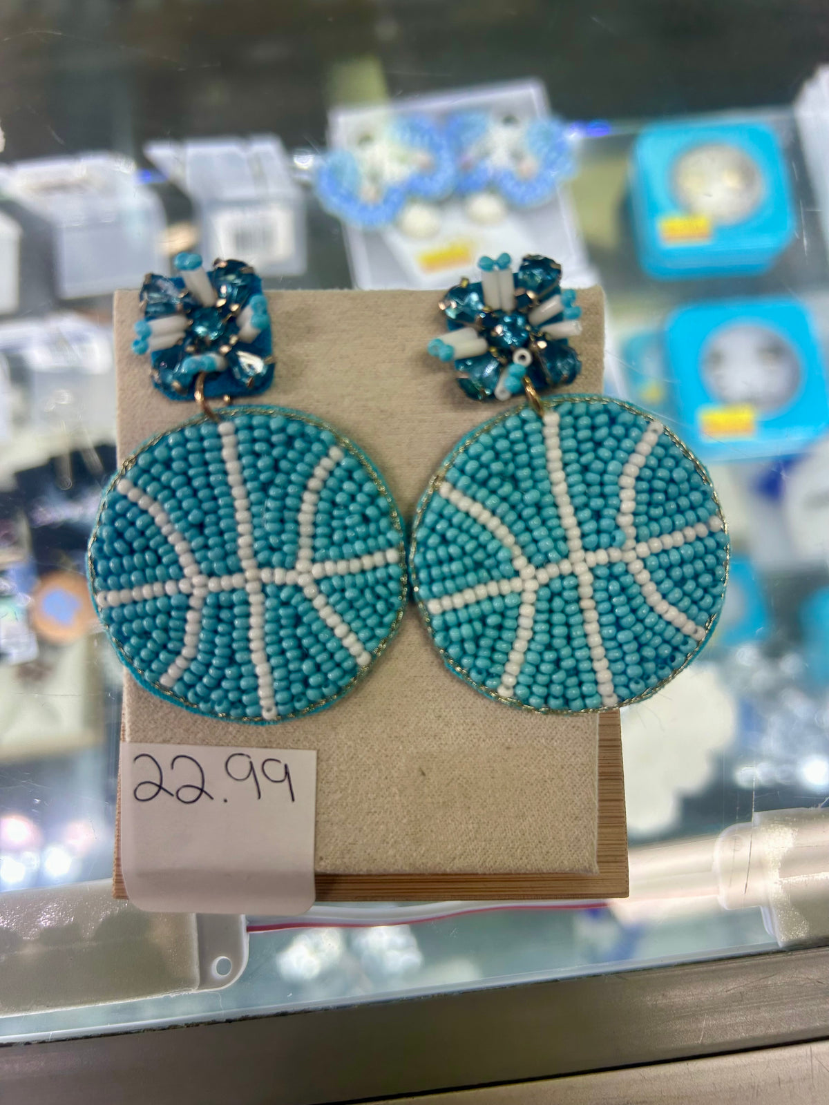 UNC Beaded Basketball Earrings