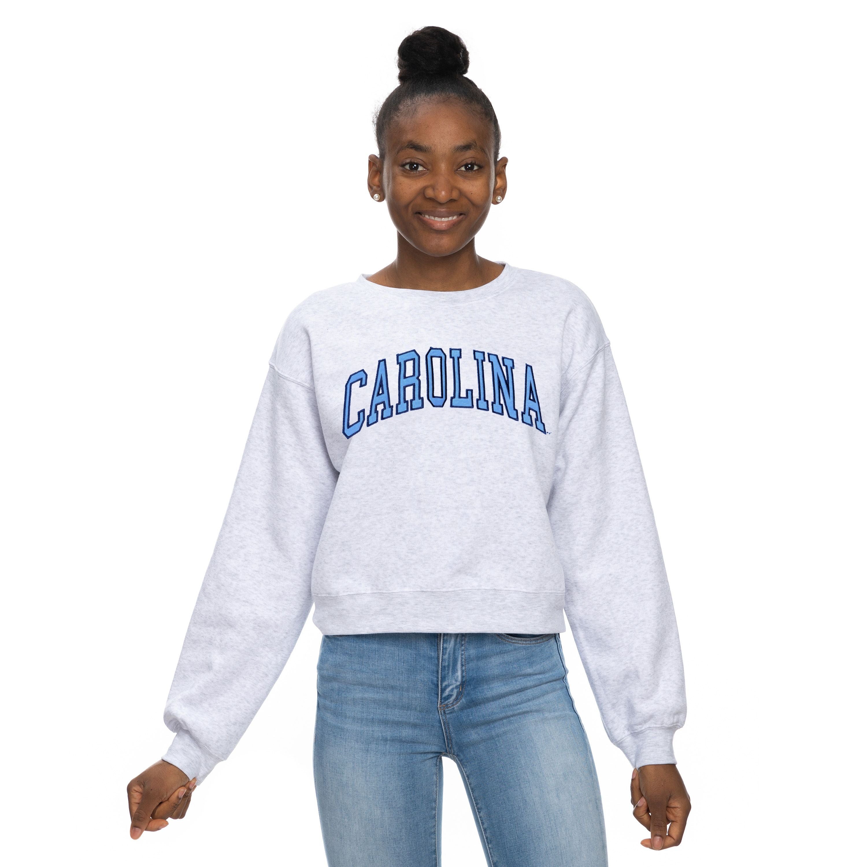 Carolina Embroidered Cropped Sport Crewneck