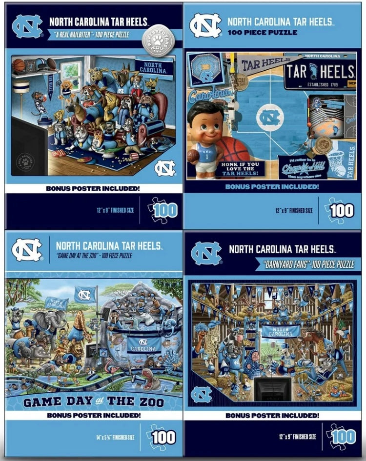 North Carolina Tar Heels Pack of 4 Puzzles