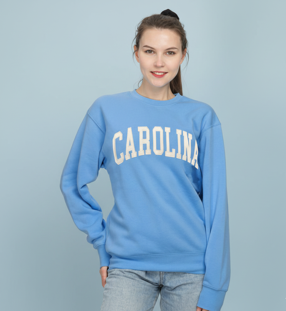 Carolina Embroidered Sport Crewneck