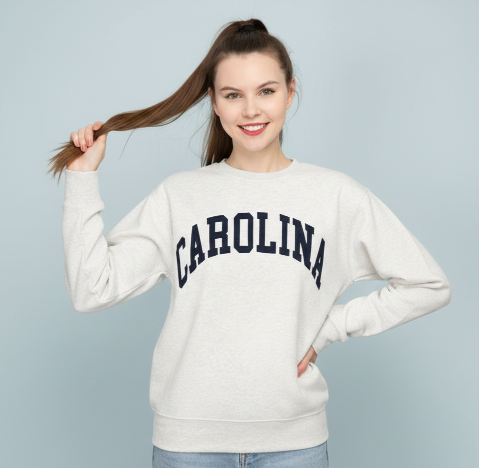 Carolina Embroidered Sport Crewneck