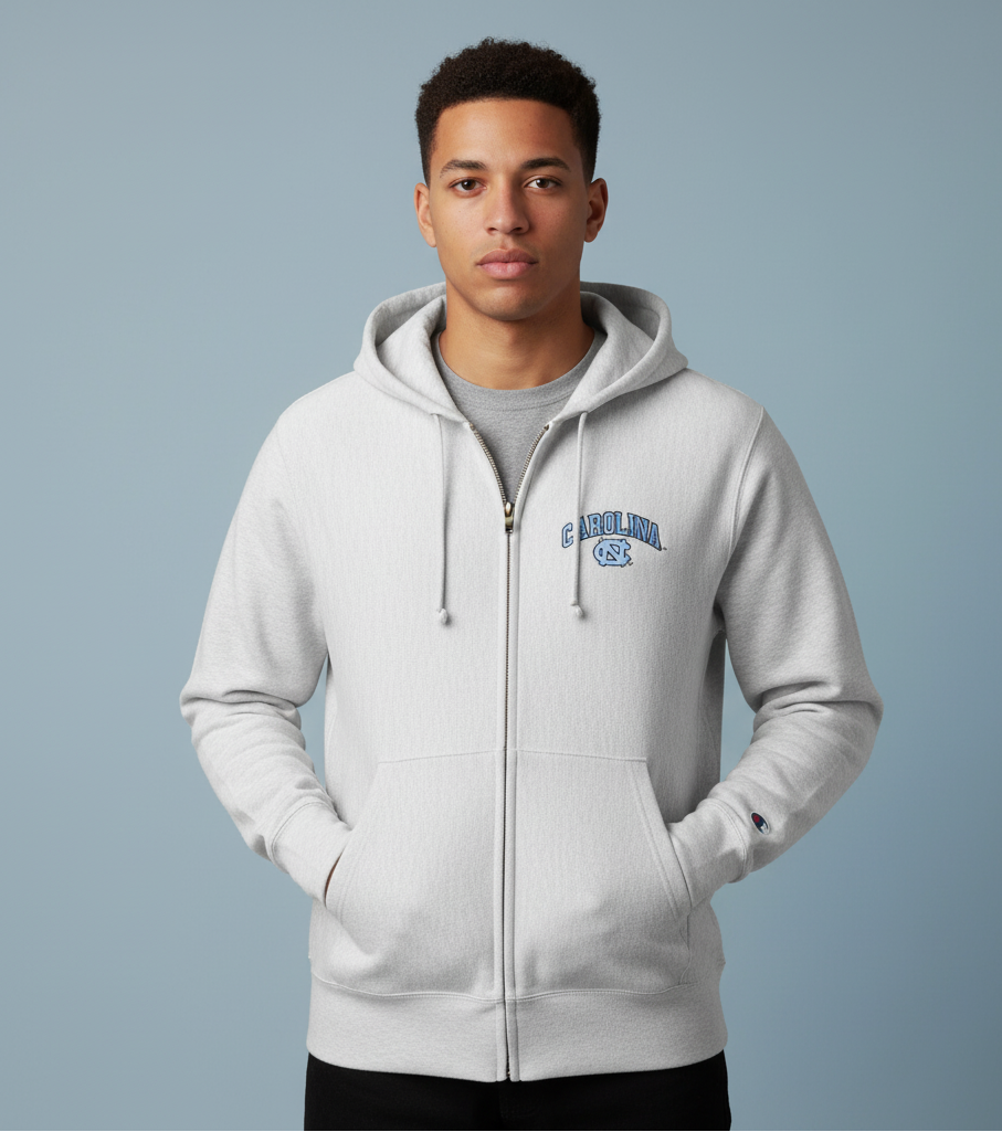 Carolina Logo Reverse Weave Zip Jacket