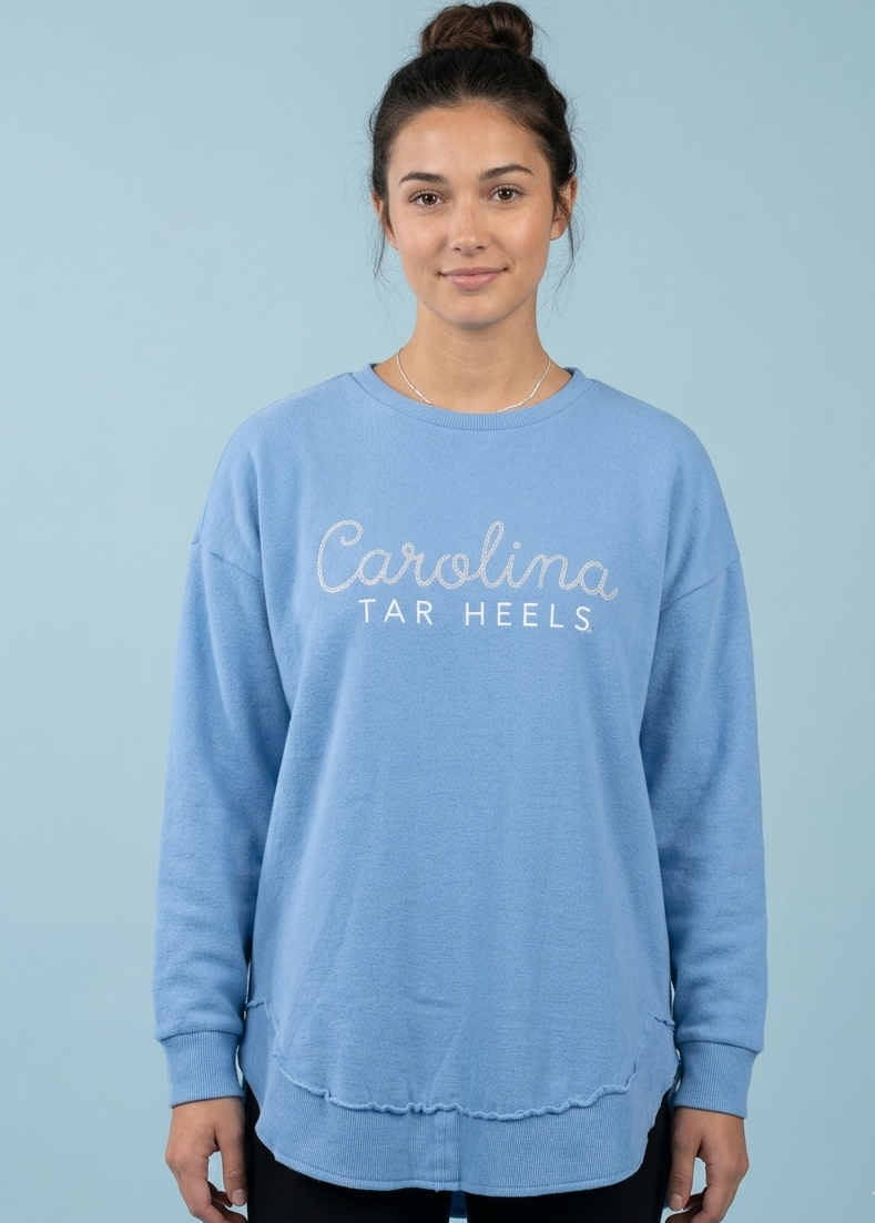 Carolina Tar Heels Chain Stitch Crewneck