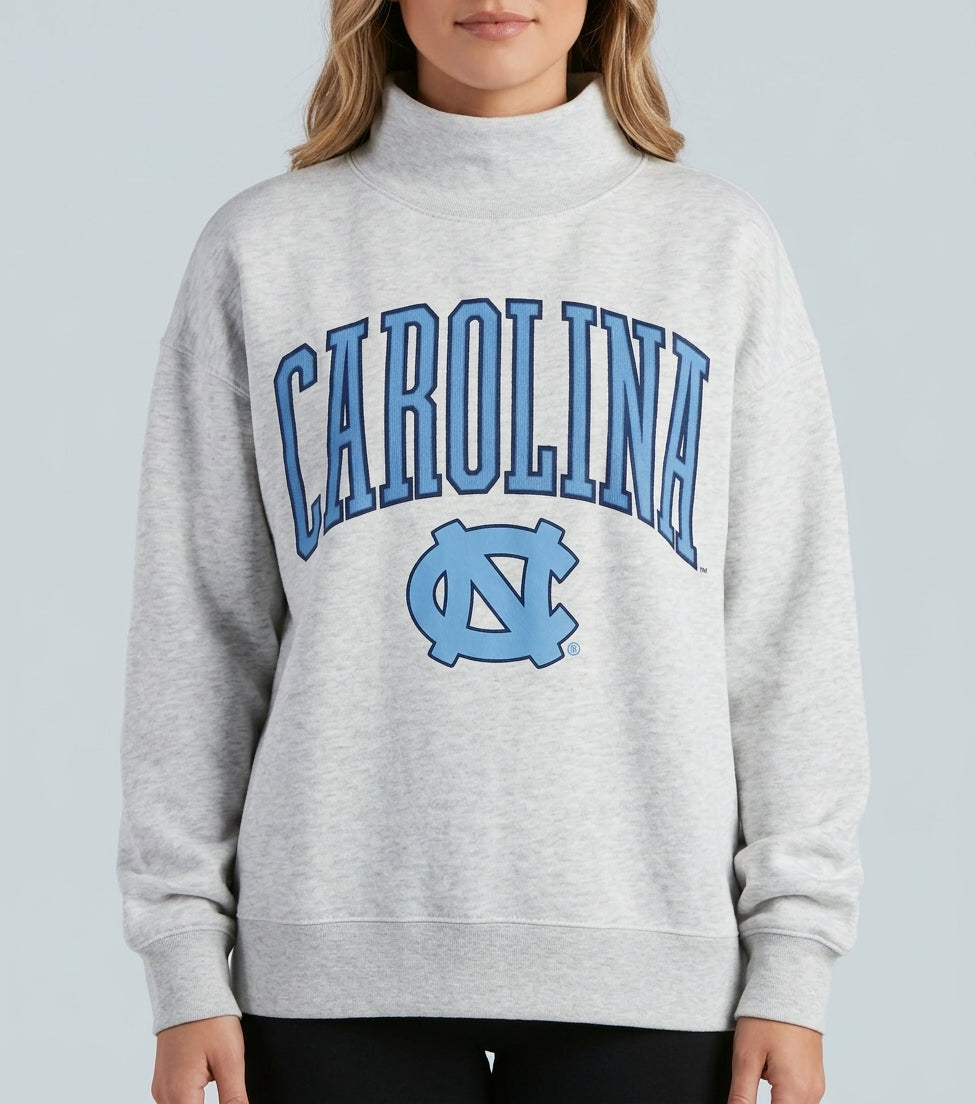 Carolina Tar Heels Mockneck Crewneck