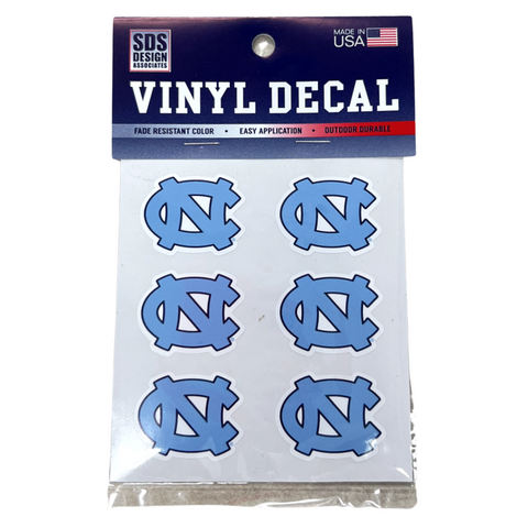 6 Pack of UNC Logo Vinyl Decal
