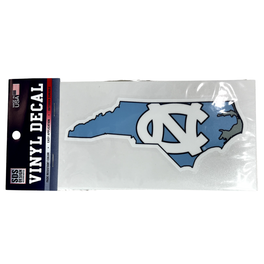 6" Blue State with UNC Logo Decal