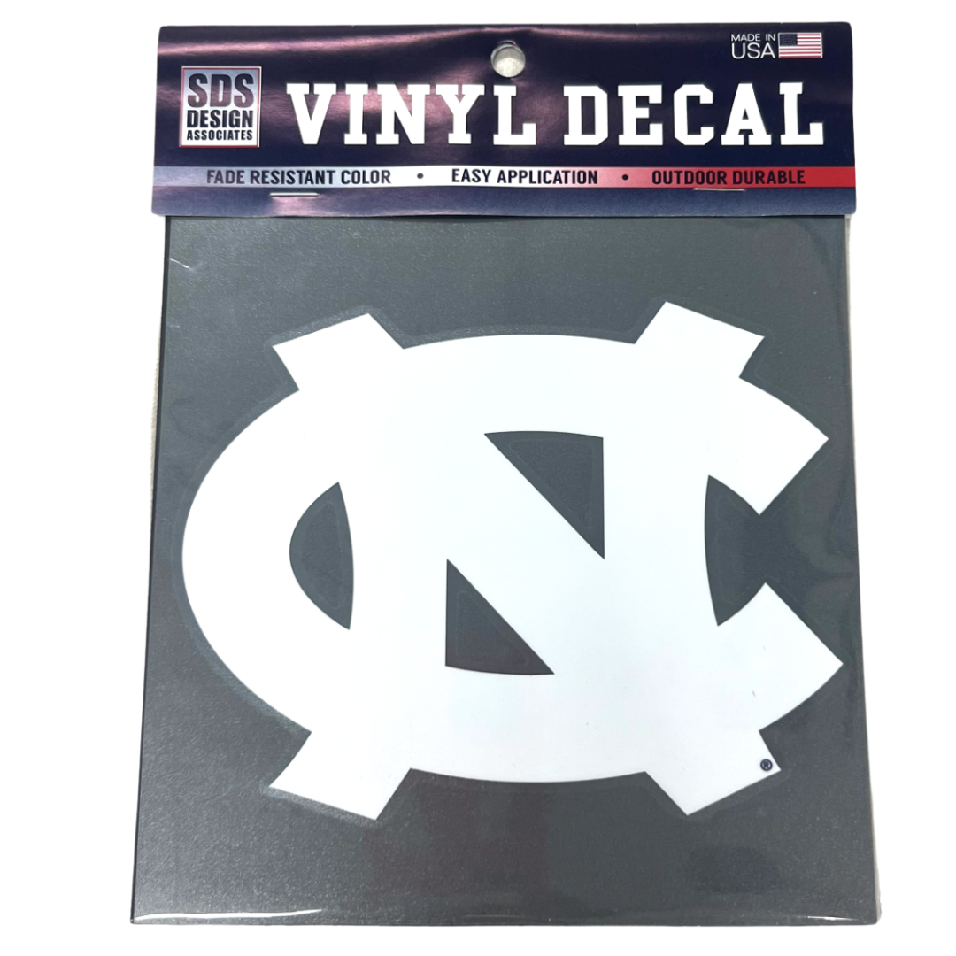 6" White UNC Logo Vinyl Decal