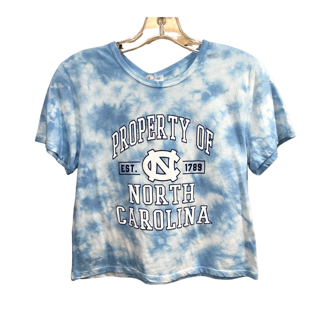 Women's Property of North Carolina Tie-dye Cropped T-shirt