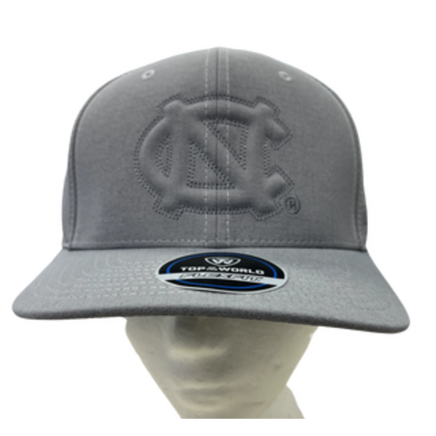 Gray Stitched UNC Logo FlexFit Cap