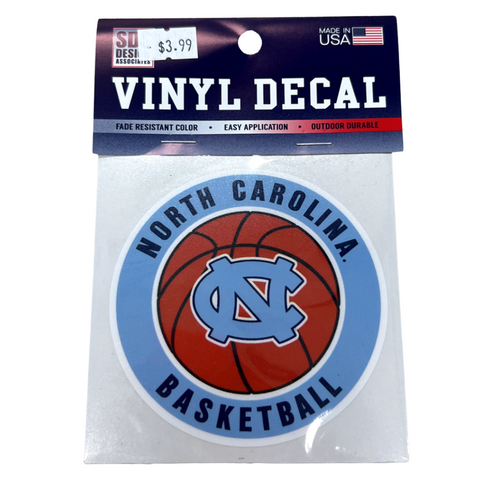 North Carolina Basketball Vinyl Decal - 3 inches