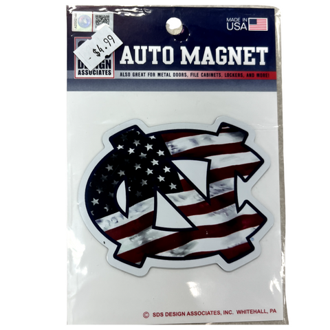 UNC Logo x American Flag Magnet - 3 Inches