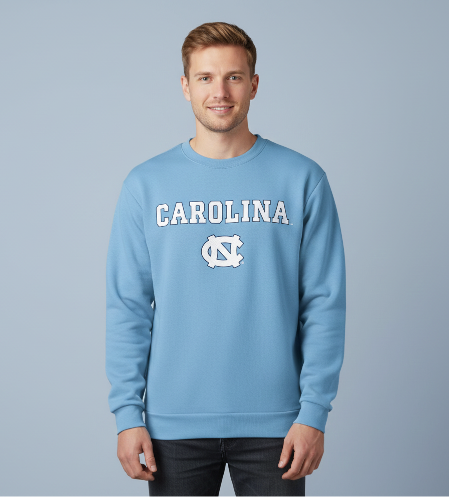 Classic Carolina Embroidered Logo Crewneck Sweatshirt