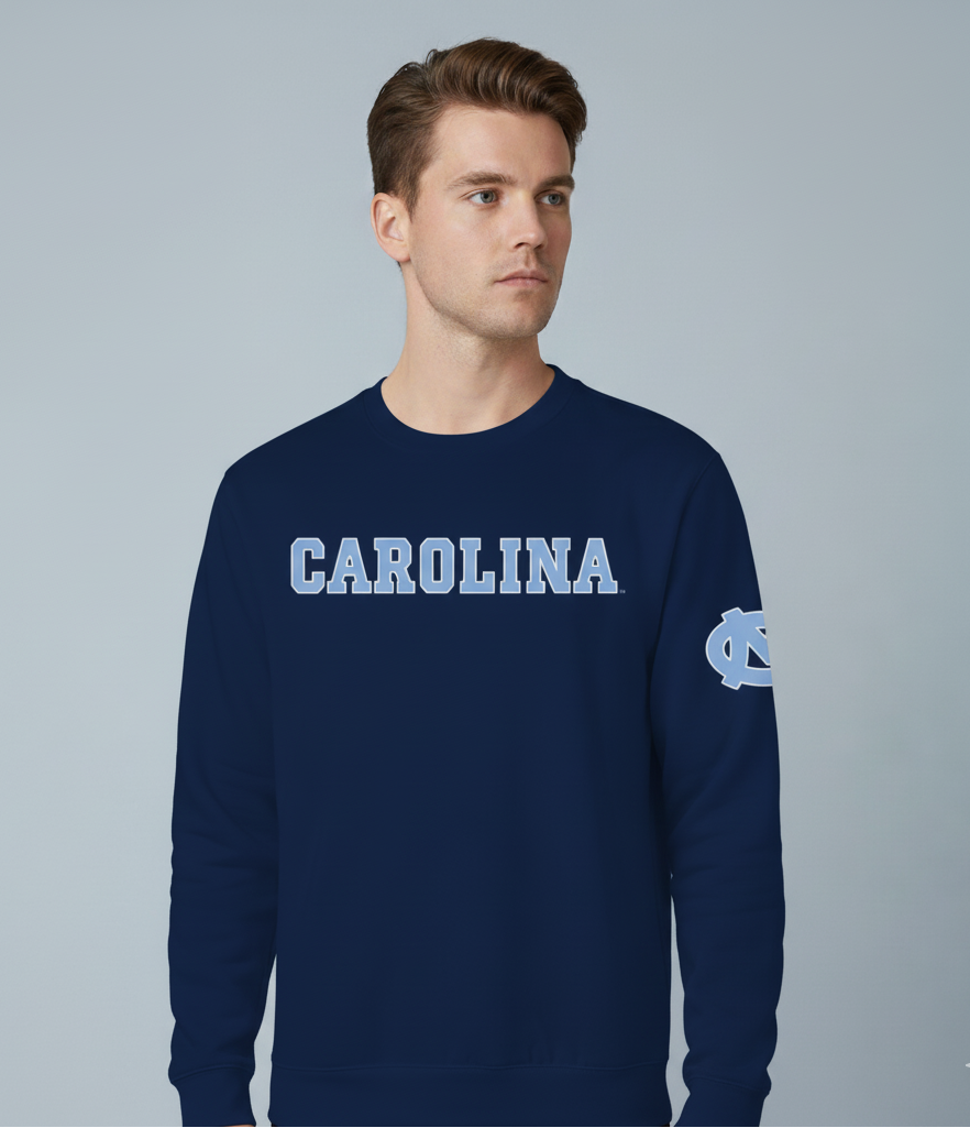 Classic Carolina Embroidered Logo Crewneck Sweatshirt