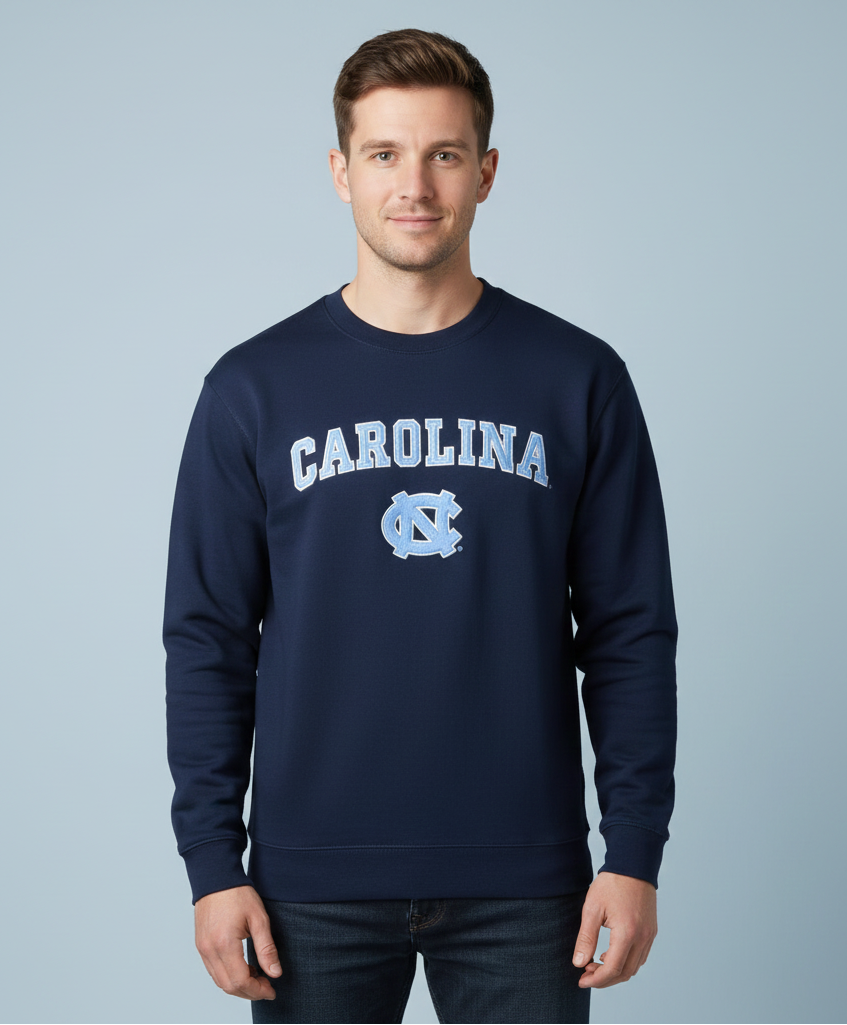 Classic Carolina Embroidered Logo Crewneck Sweatshirt