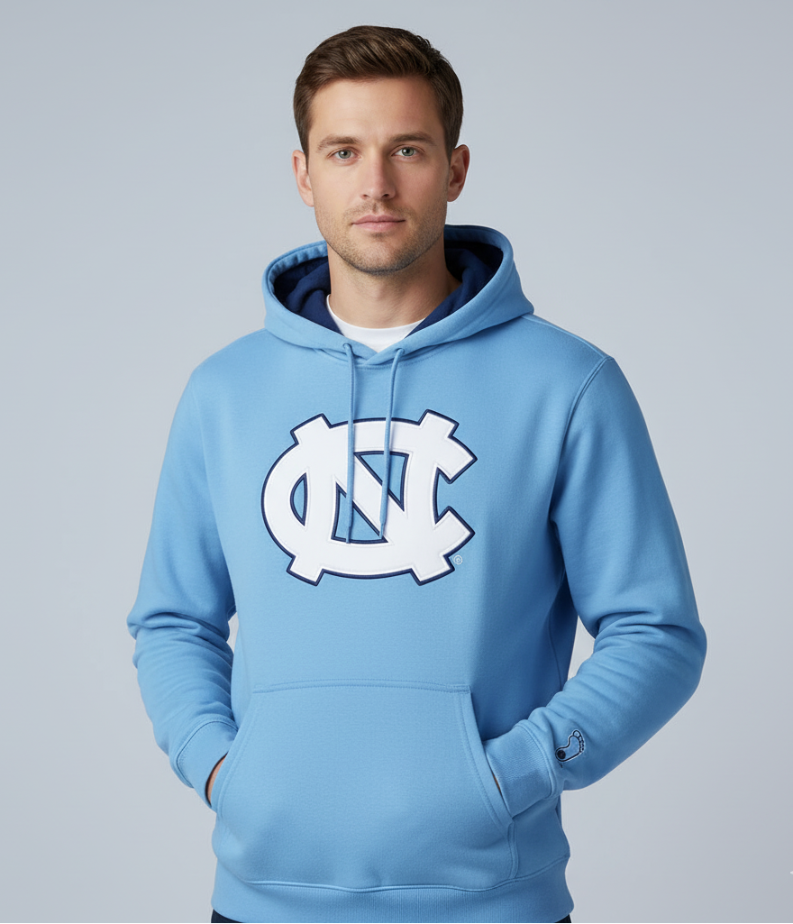 Classic Carolina Embroidered UNC Logo Hoodie