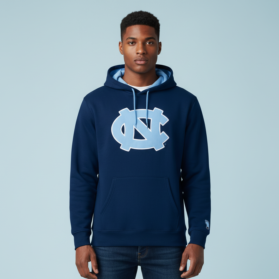 Classic Carolina Embroidered UNC Logo Hoodie