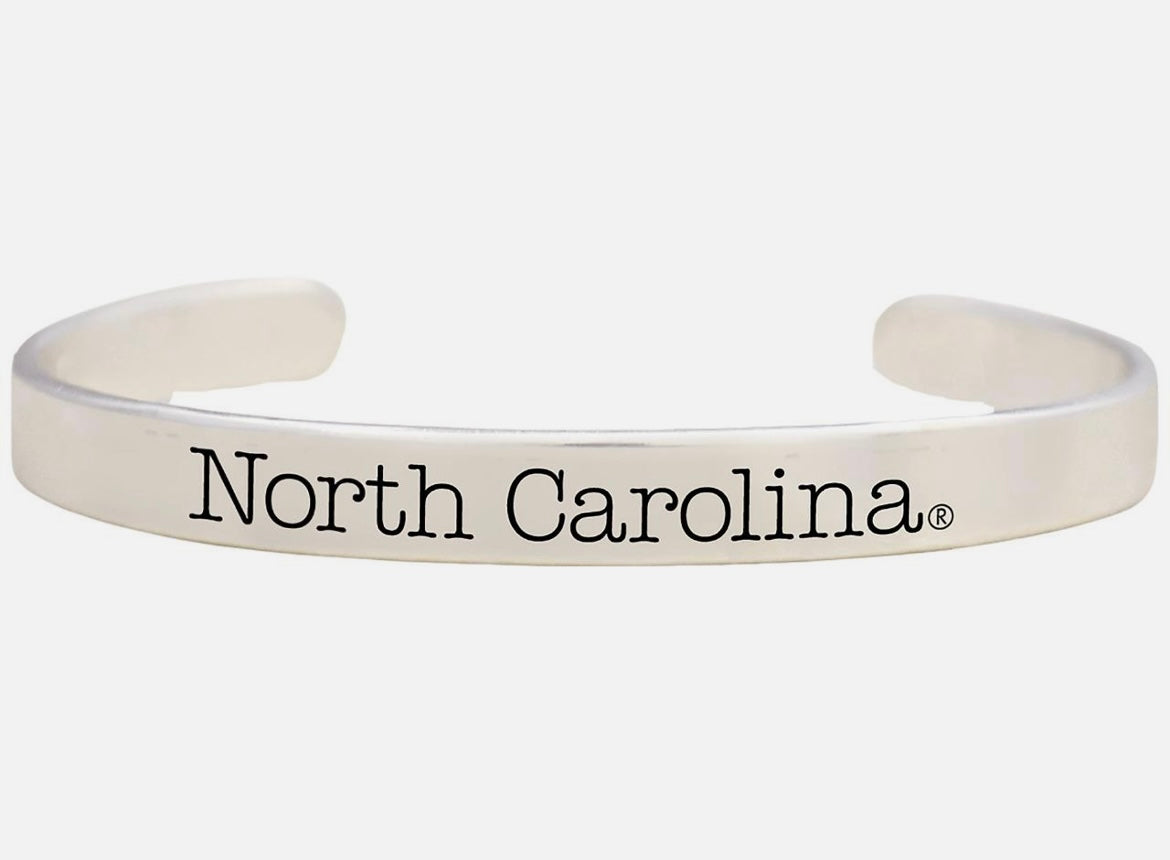 Silver North Carolina Cuff Bracelet