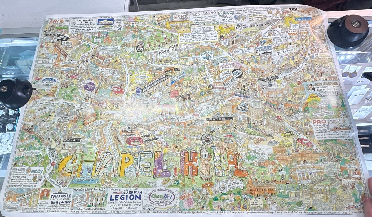 Chapel Hill Cartoon Map