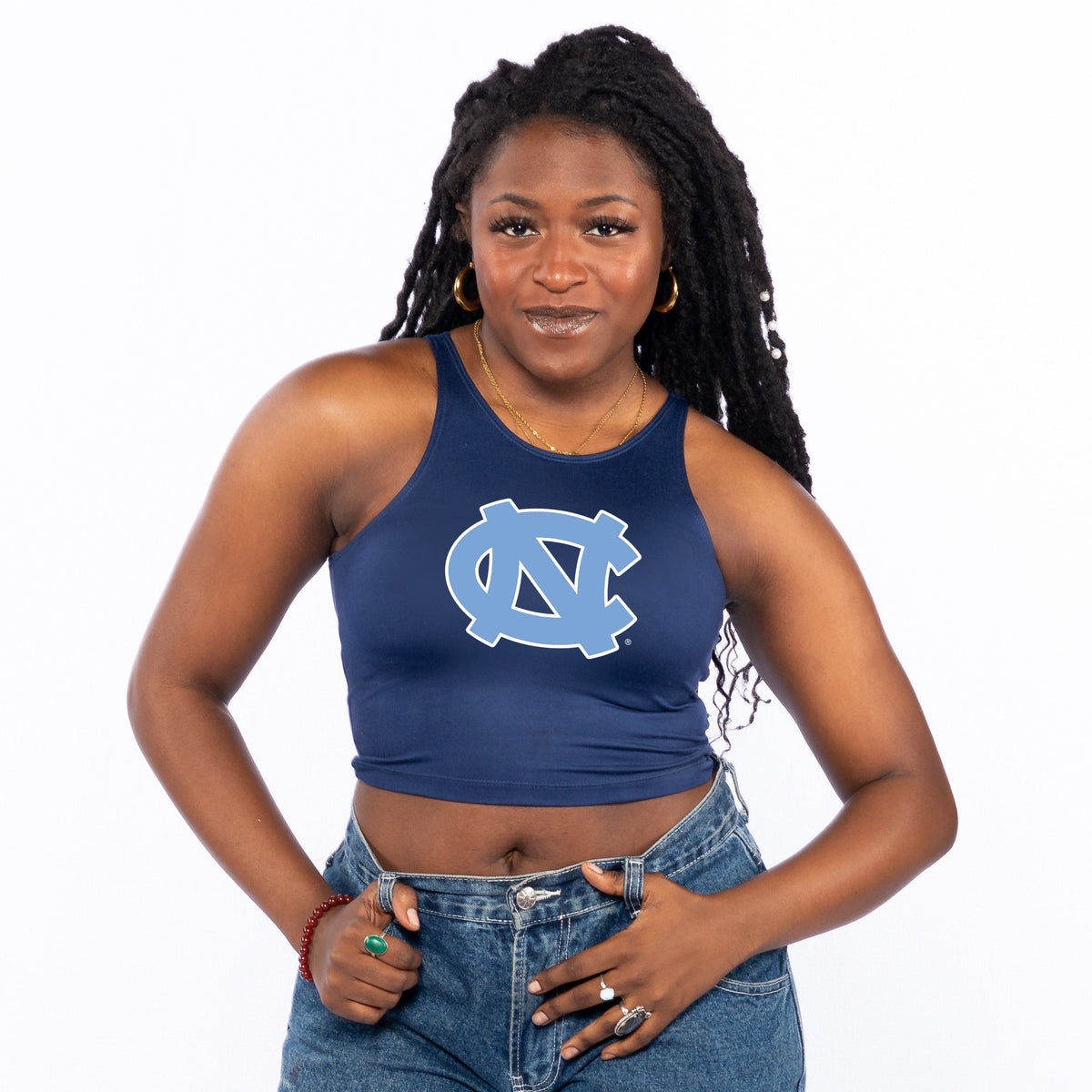 Contour Sculpt UNC Logo Navy Tank Top