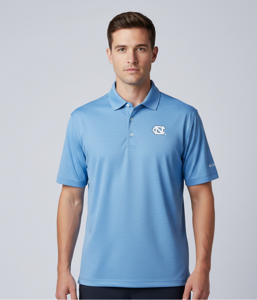 Columbia UNC Logo Striped Sand Tee Polo