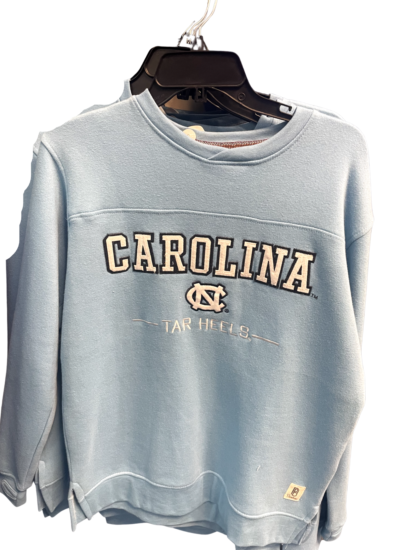 Embroidered Carolina Long-Sleeve Crewneck Sweatshirt