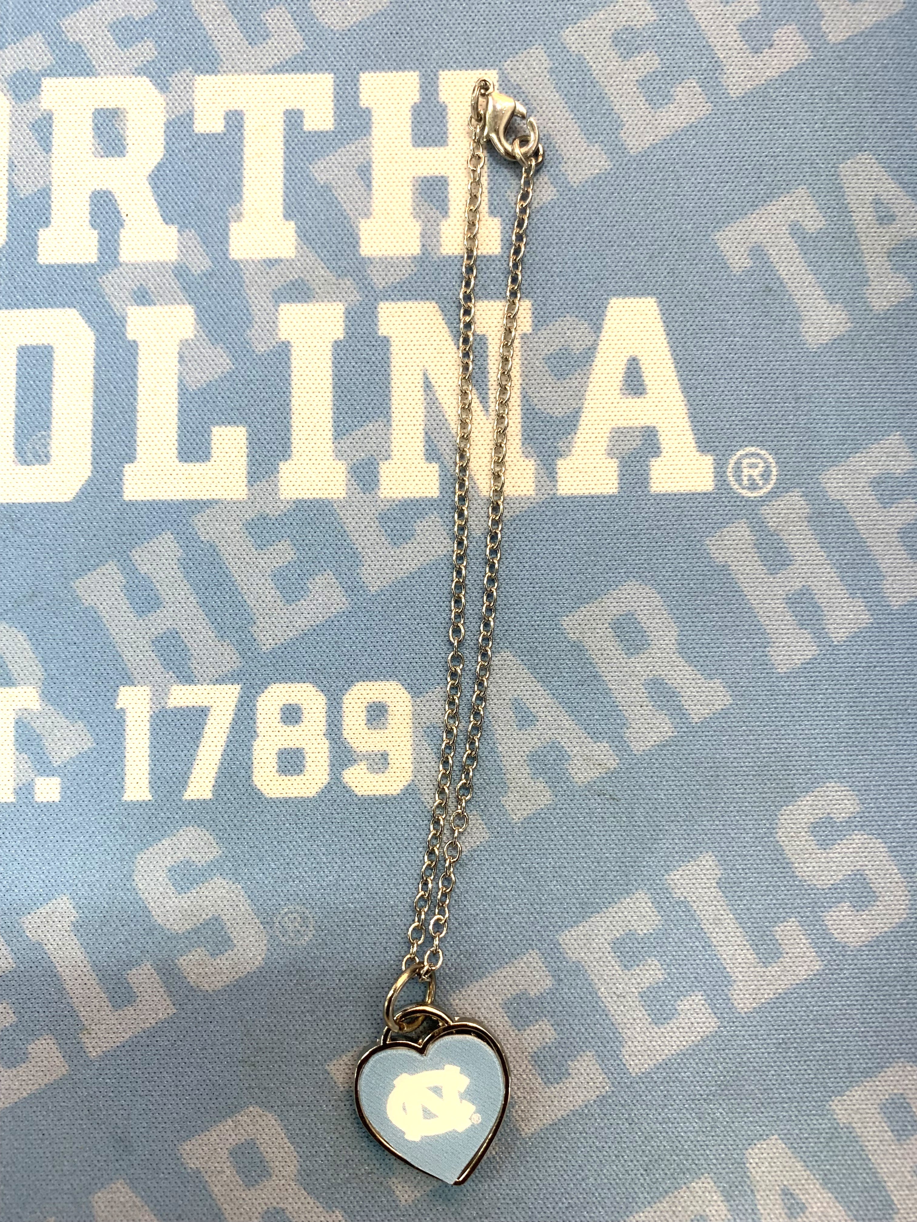 Silver UNC Heart Charm Bracelet