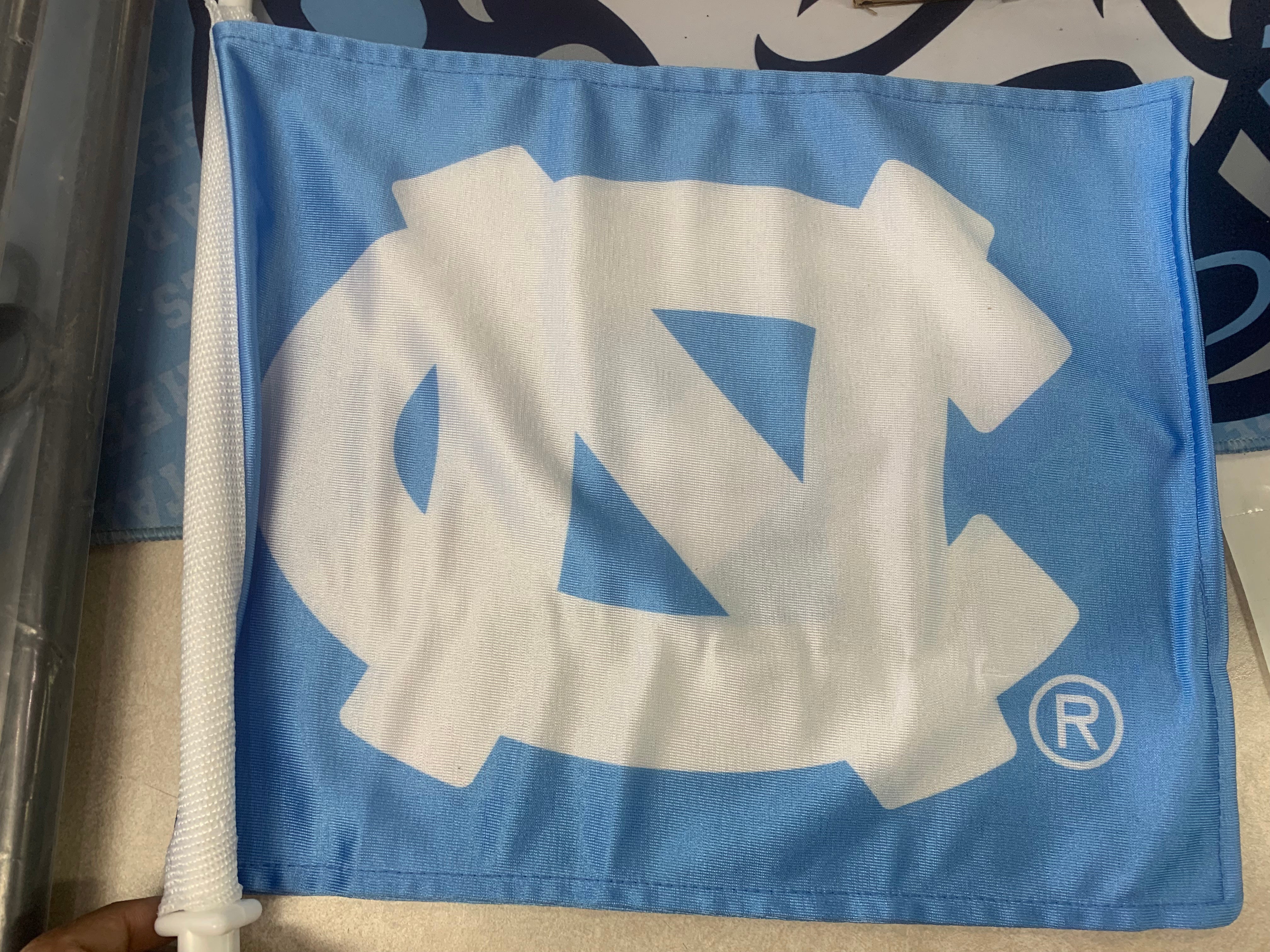 UNC Blue Two Sided Car Flag