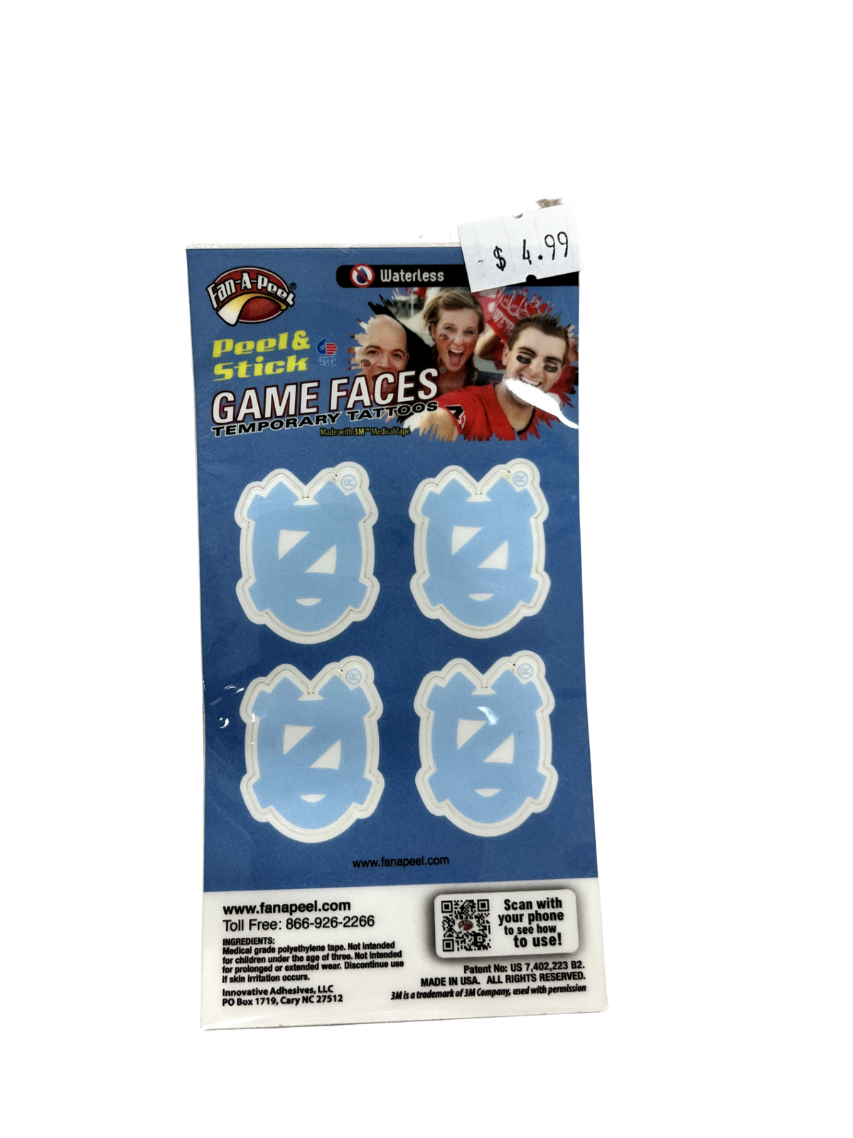 UNC Game Day Temporary Tattoos
