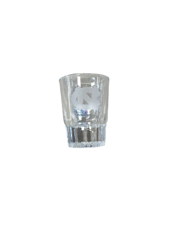 White Shimmer UNC Logo Shot Glass
