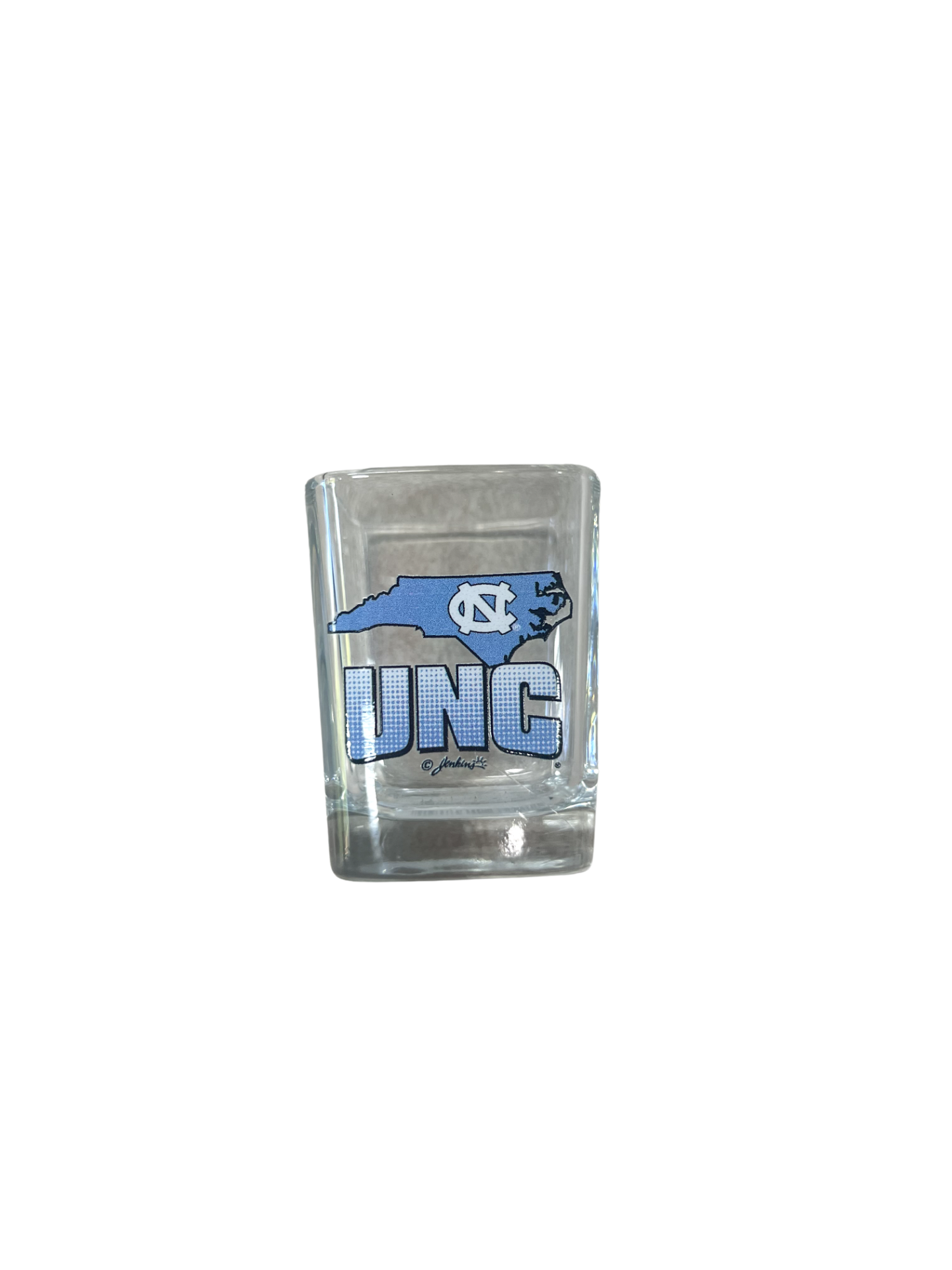 UNC w/ State Outline Square Shot Glass