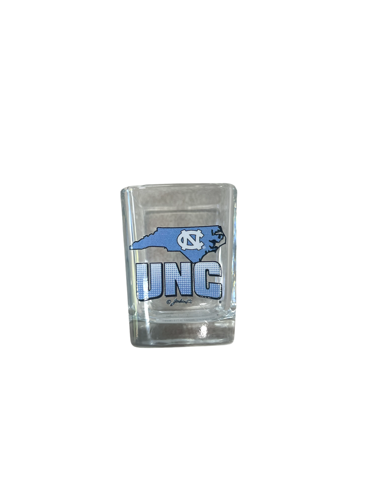 UNC w/ State Outline Square Shot Glass