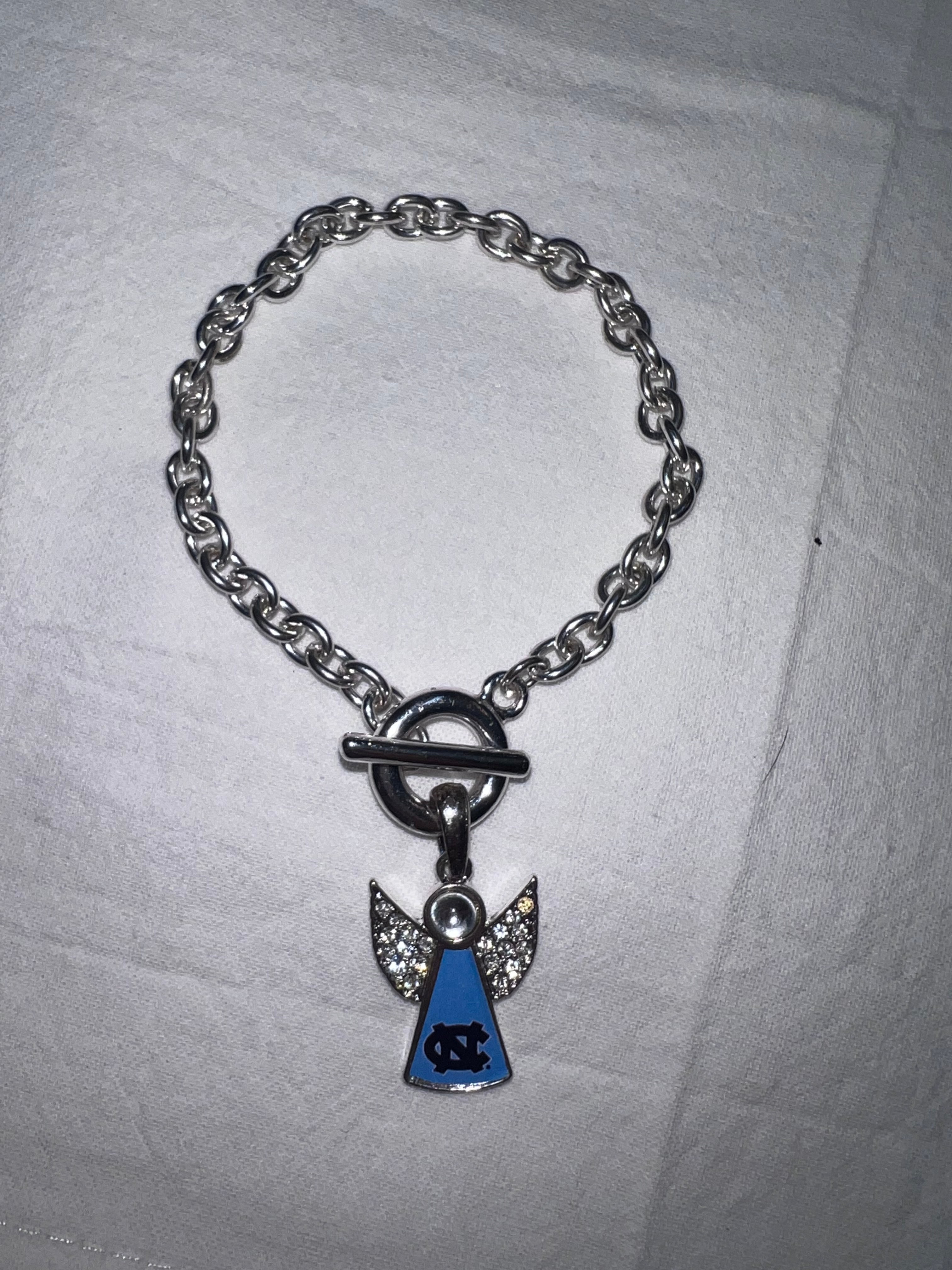 Silver UNC Round Angel Charm Bracelet