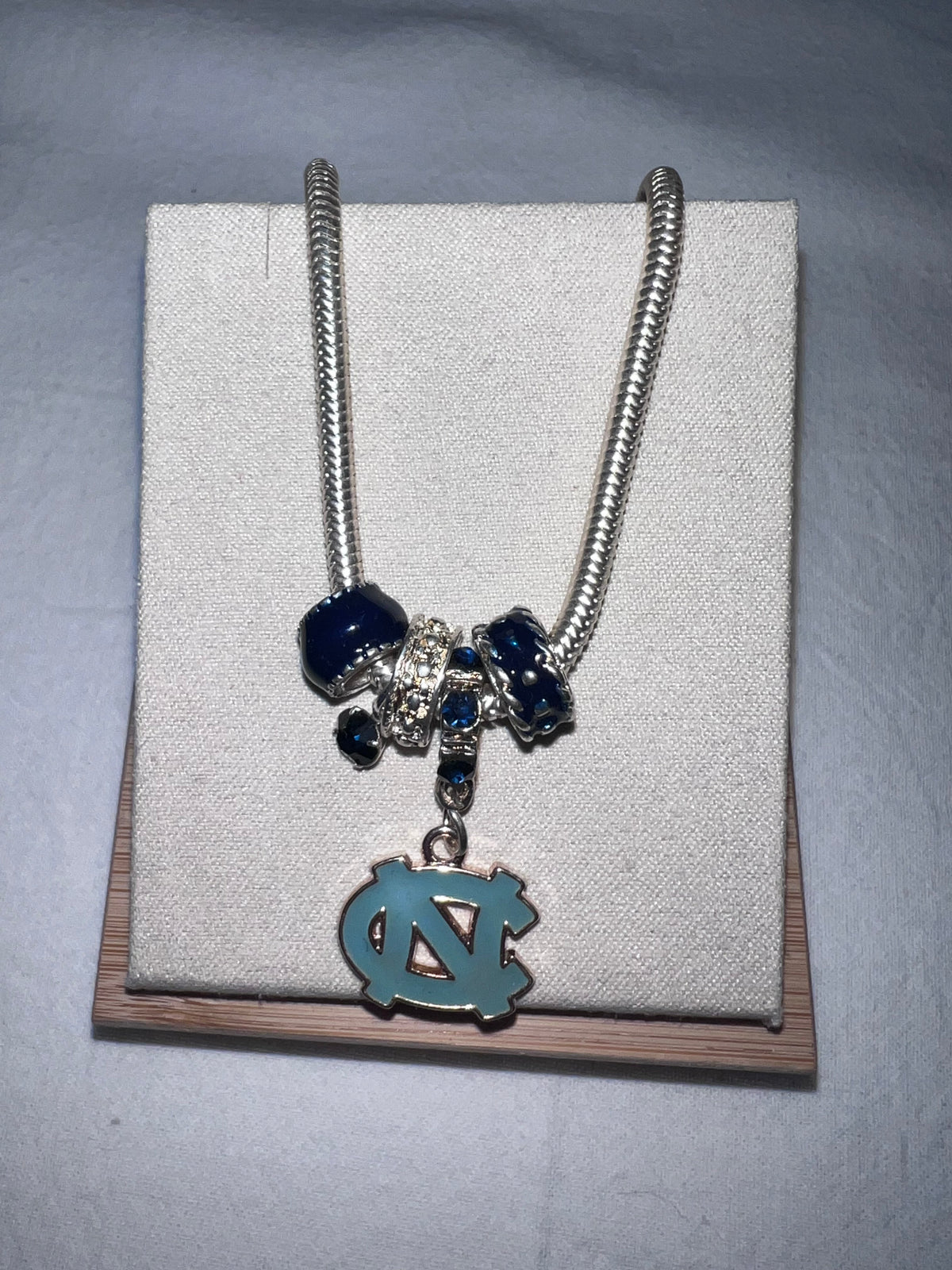 UNC Logo Charm Pendant and Silver Chain