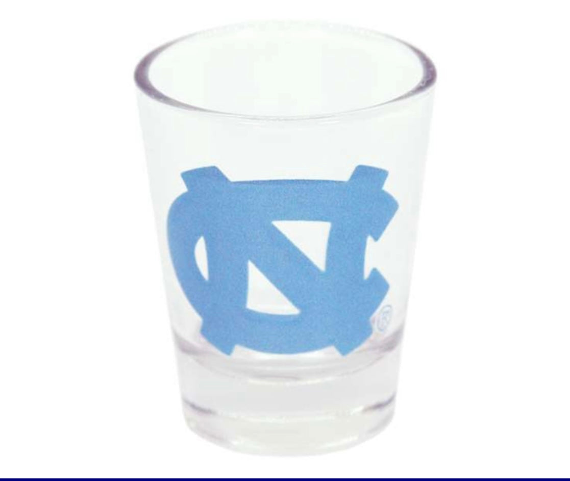 Carolina Blue UNC Logo Shot Glass